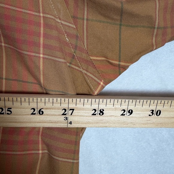 Men's XXL Burberry London Plaid Button-Down Shirt Brown and Orange Novacheck - Picture 6 of 10